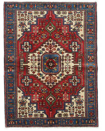  Nahavand Teppe 140X188 Ekte Orientalsk Håndknyttet Mørk Rød/Mørk Blå (Ull, Persia/Iran)
