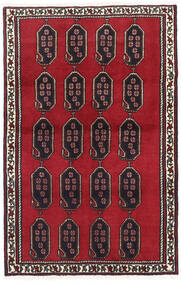  Afshar/Sirjan Teppe 88X136 Ekte Orientalsk Håndknyttet Rød, Mørk Rosa (Ull, Persia/Iran)
