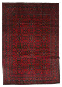  Afghan Khal Mohammadi Teppe 200X289 Ekte Orientalsk Håndknyttet Svart/Mørk Rød (Ull, Afghanistan)