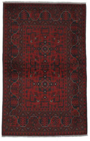 95X155 Afghan Khal Mohammadi Teppe Teppe Ekte Orientalsk Håndknyttet Svart/Mørk Rød (Ull, Afghanistan)