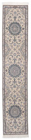  Nain 9La Teppe 82X306 Ekte Orientalsk Håndknyttet Teppeløpere Mørk Grå/Svart (Ull/Silke, Persia/Iran)