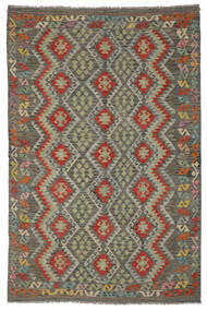  Kelim Afghan Old Style Teppe 198X297 Ekte Orientalsk Håndvevd Mørk Grønn/Rød (Ull, Afghanistan)