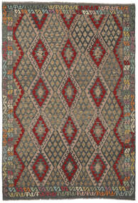  Kelim Afghan Old Style Teppe 203X299 Ekte Orientalsk Håndvevd Mørk Brun/Svart (Ull, Afghanistan)