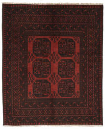  Afghan Fine Teppe 152X184 Ekte Orientalsk Håndknyttet Svart/Mørk Rød (Ull, )