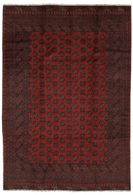  Afghan Fine Teppe 198X280 Ekte Orientalsk Håndknyttet Svart/Mørk Rød (Ull, )