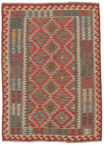  Kelim Afghan Old Style Teppe 125X167 Ekte Orientalsk Håndvevd Mørk Brun/Brun (Ull, Afghanistan)