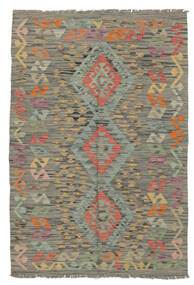  Kelim Afghan Old Style Teppe 101X147 Ekte Orientalsk Håndvevd Mørk Brun/Mørk Grønn (Ull, Afghanistan)