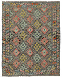  Kelim Afghan Old Style Teppe 154X190 Ekte Orientalsk Håndvevd Mørk Brun/Mørk Grønn (Ull, Afghanistan)