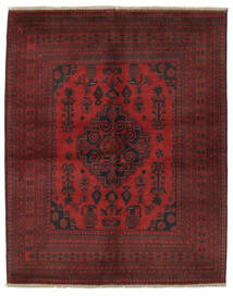  Afghan Khal Mohammadi Teppe 156X196 Ekte Orientalsk Håndknyttet Svart/Mørk Rød (Ull, Afghanistan)