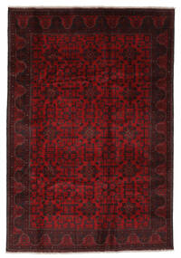  Afghan Khal Mohammadi Teppe 201X291 Ekte Orientalsk Håndknyttet Svart/Mørk Rød (Ull, Afghanistan)