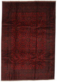  Afghan Khal Mohammadi Teppe 206X292 Ekte Orientalsk Håndknyttet Svart/Mørk Rød (Ull, )