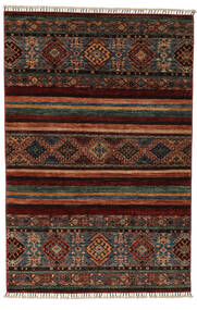  Shabargan Teppe 129X198 Ekte Orientalsk Håndknyttet Svart/Mørk Brun (Ull, Afghanistan)