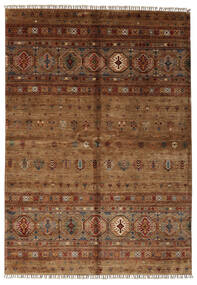  Shabargan Teppe 175X250 Ekte Orientalsk Håndknyttet Mørk Brun/Svart (Ull, Afghanistan)