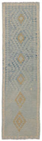  Kelim Afghan Old Style Teppe 87X305 Ekte Orientalsk Håndvevd Teppeløpere Mørk Grå/Mørk Grønn (Ull, Afghanistan)