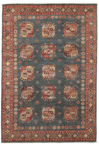  Kazak Fine Teppe 199X287 Ekte Orientalsk Håndknyttet Svart/Mørk Rød (Ull, )