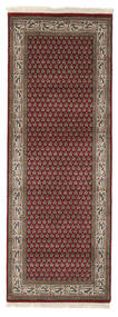  Mir Indisk Teppe 75X205 Ekte Orientalsk Håndknyttet Teppeløpere Mørk Brun/Svart (Ull, India)