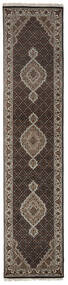  Tabriz Royal Teppe 77X352 Ekte Orientalsk Håndknyttet Teppeløpere Svart, Brun ( India)
