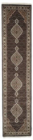  Tabriz Royal Teppe 82X370 Ekte Orientalsk Håndknyttet Teppeløpere Svart, Brun ( India)