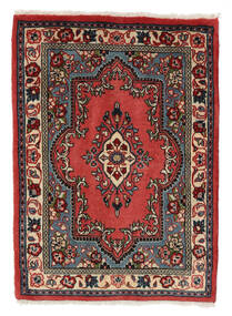  Sarough Teppe 63X87 Ekte Orientalsk Håndknyttet Svart/Mørk Rød (Ull, Persia/Iran)