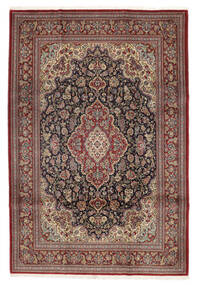  Ghom Kork/Silke Teppe 204X301 Ekte Orientalsk Håndknyttet Mørk Brun/Svart ( Persia/Iran)
