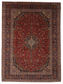  Keshan Teppe 298X404 Ekte Orientalsk Håndknyttet Svart/Mørk Brun Stort (Ull, Persia/Iran)