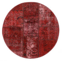  Patchwork - Persien/Iran Teppe Ø 100 Ekte Moderne Håndknyttet Rundt Mørk Rød/Svart (Ull, Persia/Iran)
