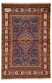  Hamadan Teppe 108X163 Ekte Orientalsk Håndknyttet Svart/Mørk Brun (Ull, Persia/Iran)