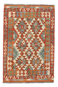  Kelim Afghan Old Style Teppe 100X151 Ekte Orientalsk Håndvevd Mørk Rød/Hvit/Creme (Ull, Afghanistan)