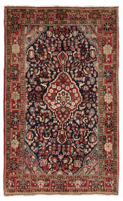  Sarough Teppe 144X224 Ekte Orientalsk Håndknyttet Mørk Brun/Svart (Ull, Persia/Iran)