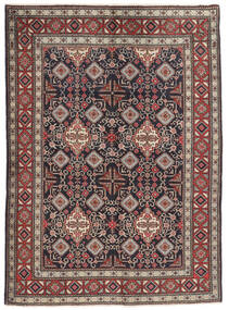  Tabriz Teppe 142X191 Ekte Orientalsk Håndknyttet Svart, Brun (Ull, Persia/Iran)