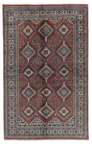  Yalameh Teppe 156X242 Ekte Orientalsk Håndknyttet Svart/Mørk Brun (Ull, Persia/Iran)