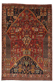  Ghashghai Teppe 140X212 Ekte Orientalsk Håndknyttet Mørk Brun/Svart (Ull, Persia/Iran)