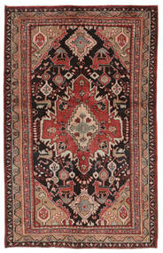 133X210 Hamadan Teppe Orientalsk Svart/Mørk Rød (Ull, Persia/Iran)