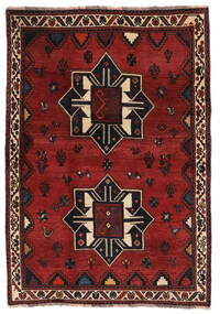  Shiraz Teppe 112X163 Ekte Orientalsk Håndknyttet Svart/Mørk Rød (Ull, Persia/Iran)