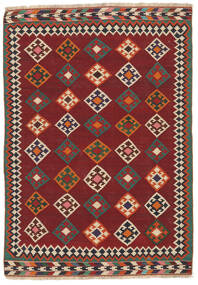 148X212 Kelim Vintage Teppe Teppe Ekte Orientalsk Håndvevd Svart/Mørk Rød (Ull, Persia/Iran)