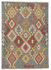  Kelim Afghan Old Style Teppe 118X164 Ekte Orientalsk Håndvevd Mørk Grønn/Mørk Brun (Ull, Afghanistan)
