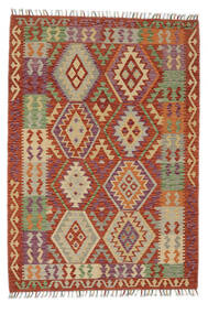  Kelim Afghan Old Style Teppe 125X179 Ekte Orientalsk Håndvevd Mørk Brun/Mørk Grønn (Ull, Afghanistan)