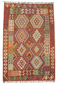  Kelim Afghan Old Style Teppe 123X183 Ekte Orientalsk Håndvevd Mørk Brun/Mørk Grønn (Ull, Afghanistan)
