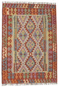  Kelim Afghan Old Style Teppe 126X180 Ekte Orientalsk Håndvevd Mørk Brun/Mørk Grønn (Ull, Afghanistan)