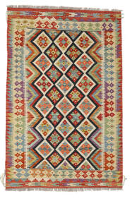  Kelim Afghan Old Style Teppe 120X184 Ekte Orientalsk Håndvevd Beige/Mørk Rød (Ull, Afghanistan)