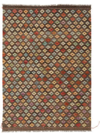  Kelim Afghan Old Style Teppe 126X176 Ekte Orientalsk Håndvevd Mørk Brun/Svart (Ull, Afghanistan)