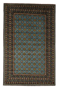  Afghan Fine Teppe 199X305 Ekte Orientalsk Håndknyttet Svart/Brun (Ull, )
