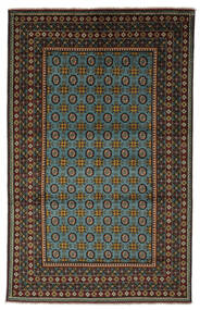  Afghan Teppe 196X303 Ekte Orientalsk Håndknyttet Svart/Mørk Brun (Ull, Afghanistan)