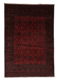  Afghan Khal Mohammadi Teppe 201X287 Ekte Orientalsk Håndknyttet Svart/Mørk Rød (Ull, )