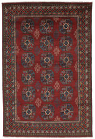  Afghan Fine Teppe 198X295 Ekte Orientalsk Håndknyttet Svart/Mørk Rød (Ull, )