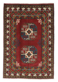  Afghan Fine Teppe 102X150 Ekte Orientalsk Håndknyttet Svart, Mørk Rød (Ull, Afghanistan)