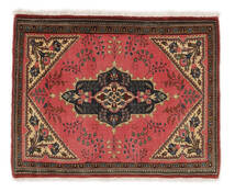  Ghom Kork/Silke Teppe 70X90 Ekte Orientalsk Håndknyttet Mørk Rød, Svart ( Persia/Iran)