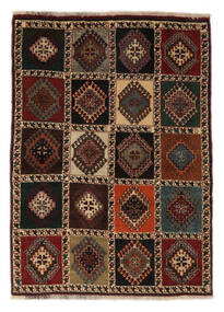  Ghashghai Teppe 102X141 Ekte Orientalsk Håndknyttet Svart/Mørk Brun (Ull, Persia/Iran)