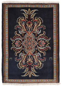  Keshan Teppe 61X85 Ekte Orientalsk Håndknyttet Svart/Mørk Brun (Ull, Persia/Iran)