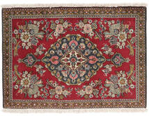  Ghom Kork/Silke Teppe 64X89 Ekte Orientalsk Håndknyttet Mørk Rød, Brun ( Persia/Iran)